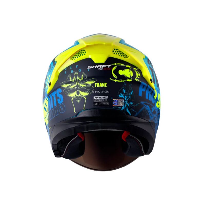 CASCO SHAFT SH-240DV PRO FRANZ MATE AZUL AMARILLO NEON