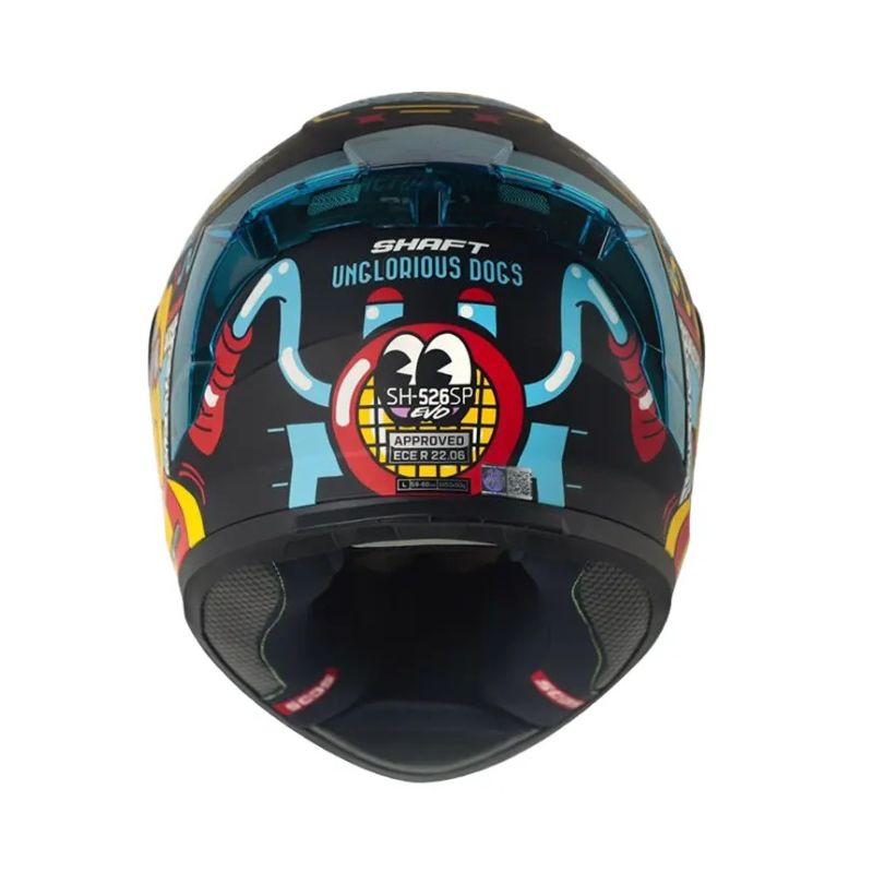 CASCO SHAFT SH-526SP UNGLORIOU MATE NEGRO AZUL IRIDIUM ROJO