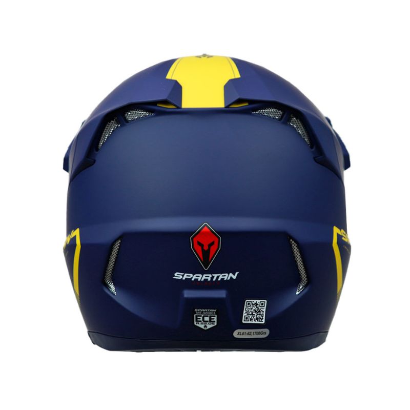CASCO SPARTAN WOLF SOLID MATE AZUL AMARILLO