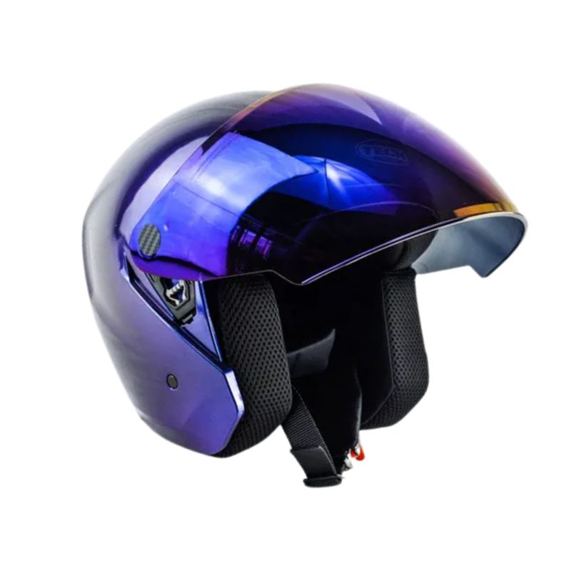 CASCO TECH T10 SOLID CAMALEON VISOR IRIDIUM AZUL