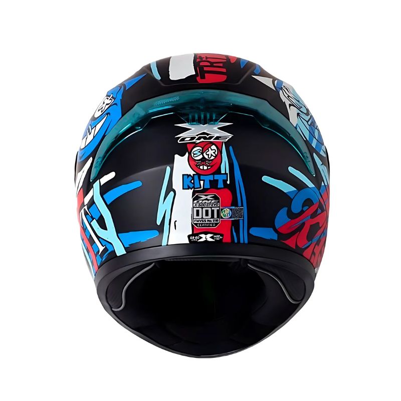 CASCO X-ONE 500GT KITT MATE NEGRO AZUL VISOR HUMO AZUL