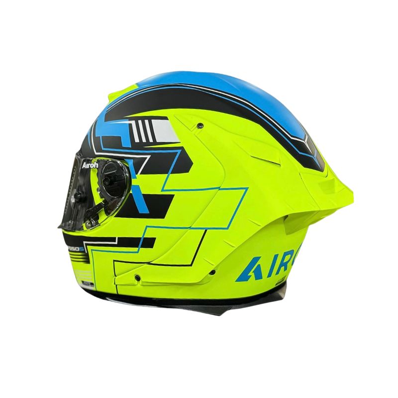 CASCO AIROH GP550 S CHALLENGE AZUL AMARILLO
