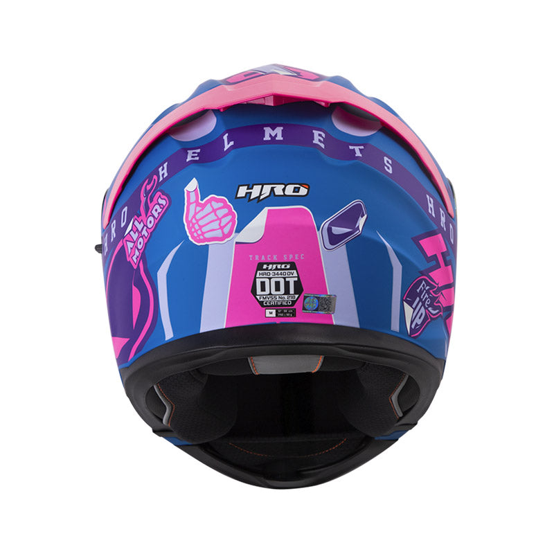 CASCO HRO 3440 DV TRACK SPEC MATE AZUL FUCSIA VISOR IRIDIUM