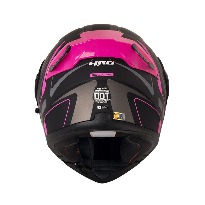 CASCO HRO HRO-3400DV IOQUE MATE NEGRO FUCIA