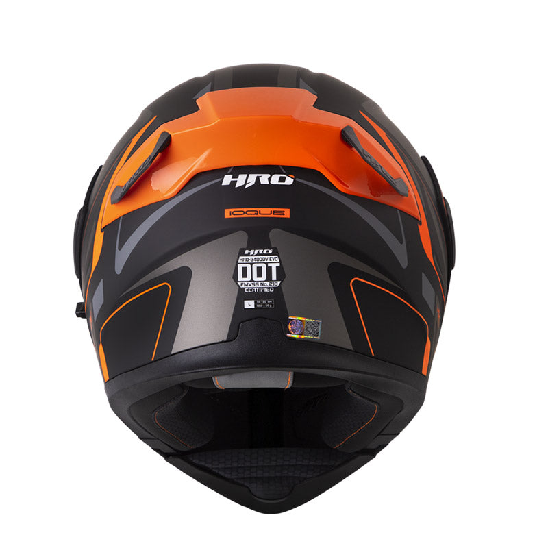 CASCO HRO HRO-3400DV IOQUE MATE NEGRO NARANJA NEON