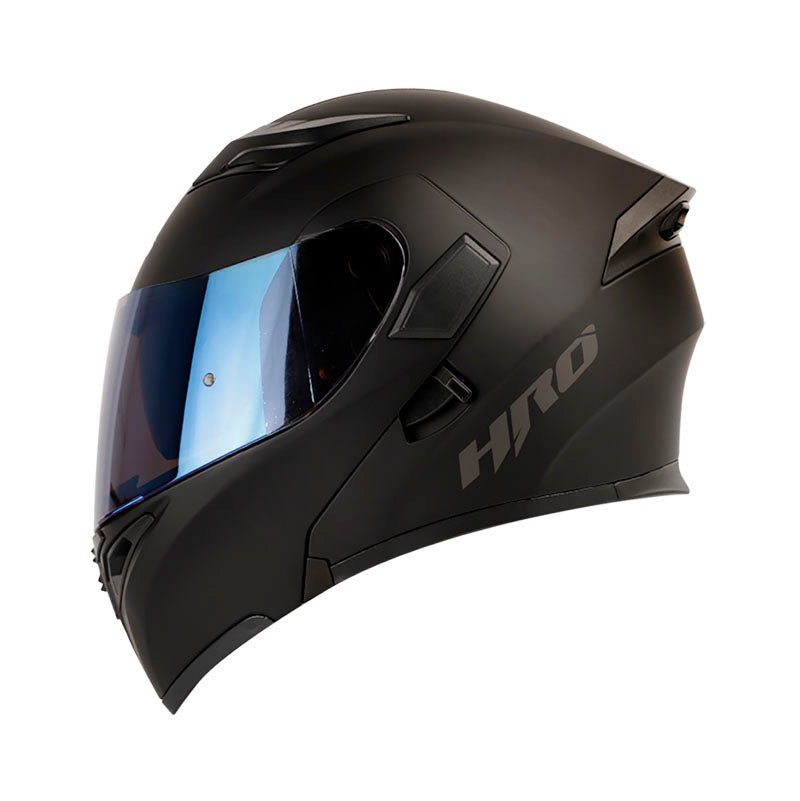 CASCO HRO HRO-3400DV SOLID MATE NEGRO PLATA VISOR IRIDIUM