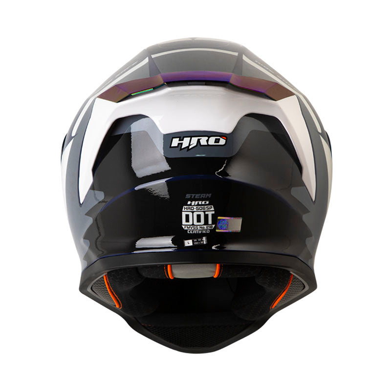 CASCO HRO HRO-506SP STEAM BLANCO GRIS VISOR IRIDIUM AZUL