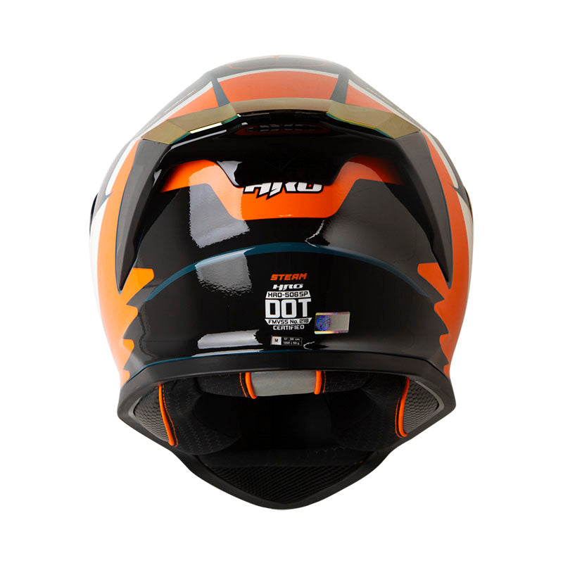 CASCO HRO HRO-506SP STEAM BLANCO NARANJA VISOR IRIDIUM ROJO
