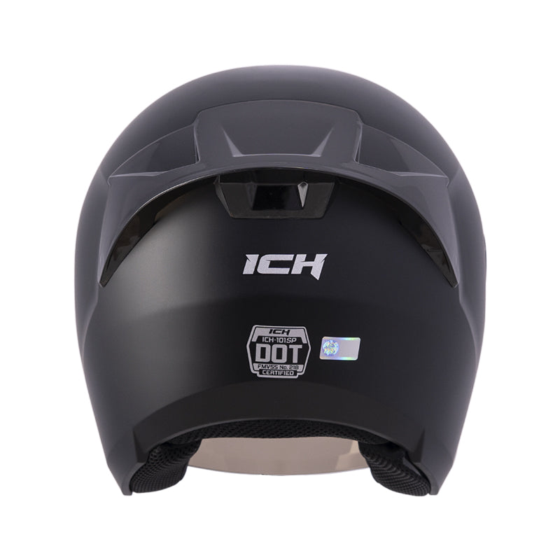 CASCO ICH ICH-101SP SOLID MATE NEGRO PLATA VISOR HUMO