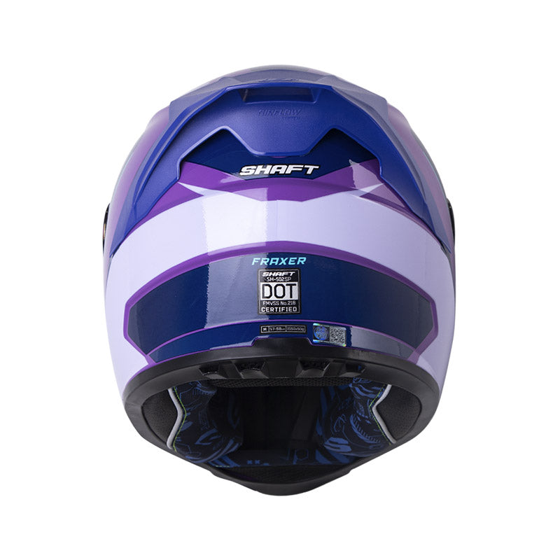 CASCO SHAFT SH-502SP FRAXER MORADO AZUL VISOR IRIDIUM AZUL