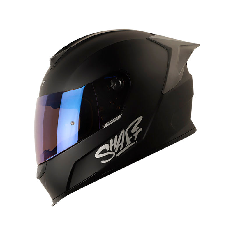 CASCO SHAFT SH-502SP SOLID MATE NEGRO PLATA VISOR IRIDIUM AZ