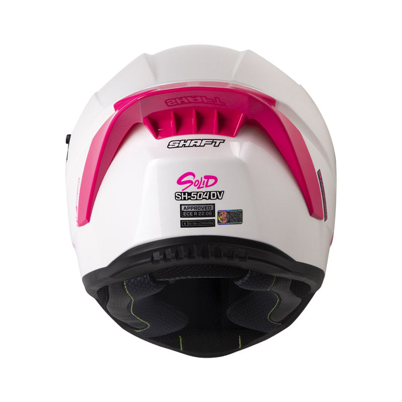 CASCO SHAFT SH-504DV SOLID BLANCO PERLA FUCSIA VISOR IRIDIUM