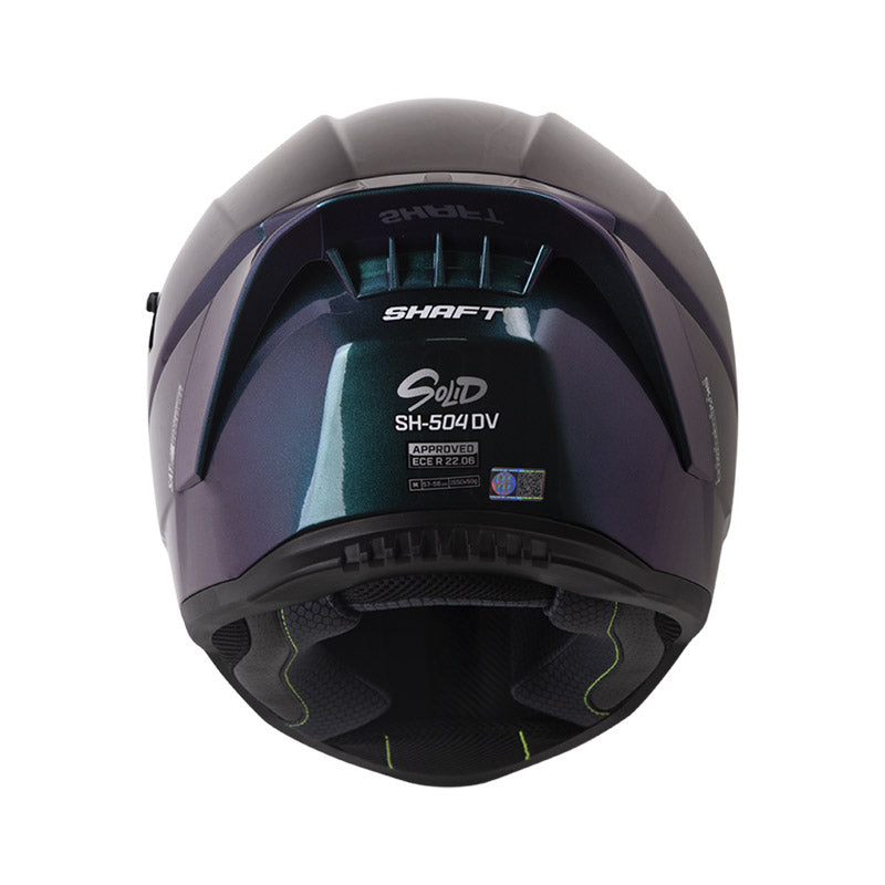 CASCO SHAFT SH-504DV SOLID CAMALEON PLATA VISOR IRIDIUM AZUL