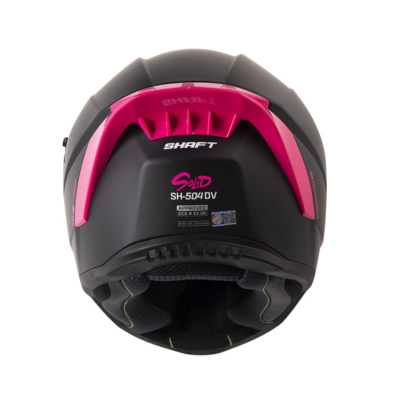 CASCO SHAFT SH-504DV SOLID MATE NEGRO FUCSIA VISOR IRIDIUM