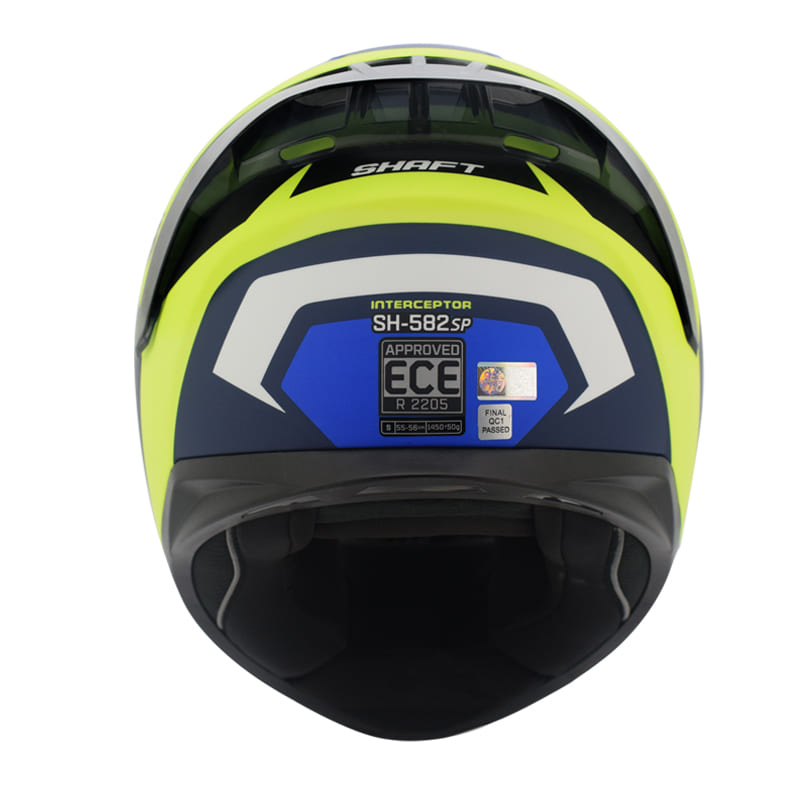 CASCO SHAFT SH-582SP INTERCEPTOR AZUL NAVY AMARILLO NEON