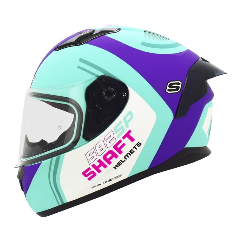 CASCO SHAFT SH-582SP INTERCEPTOR MATE TURQUESA MORADO NEON