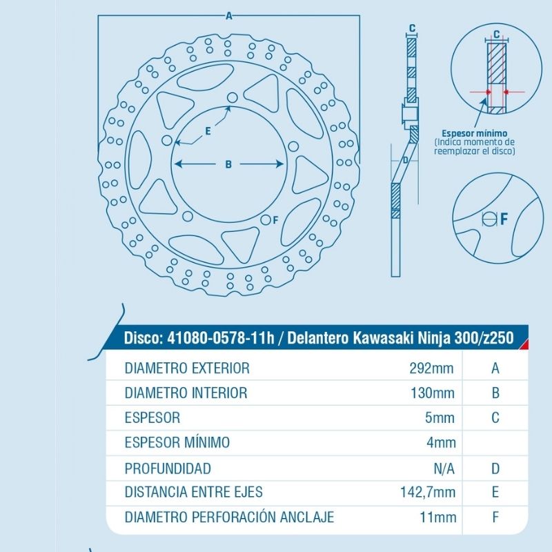 DISCO DE FRENO ICHIMAX DELANTERO NINJA300/Z250