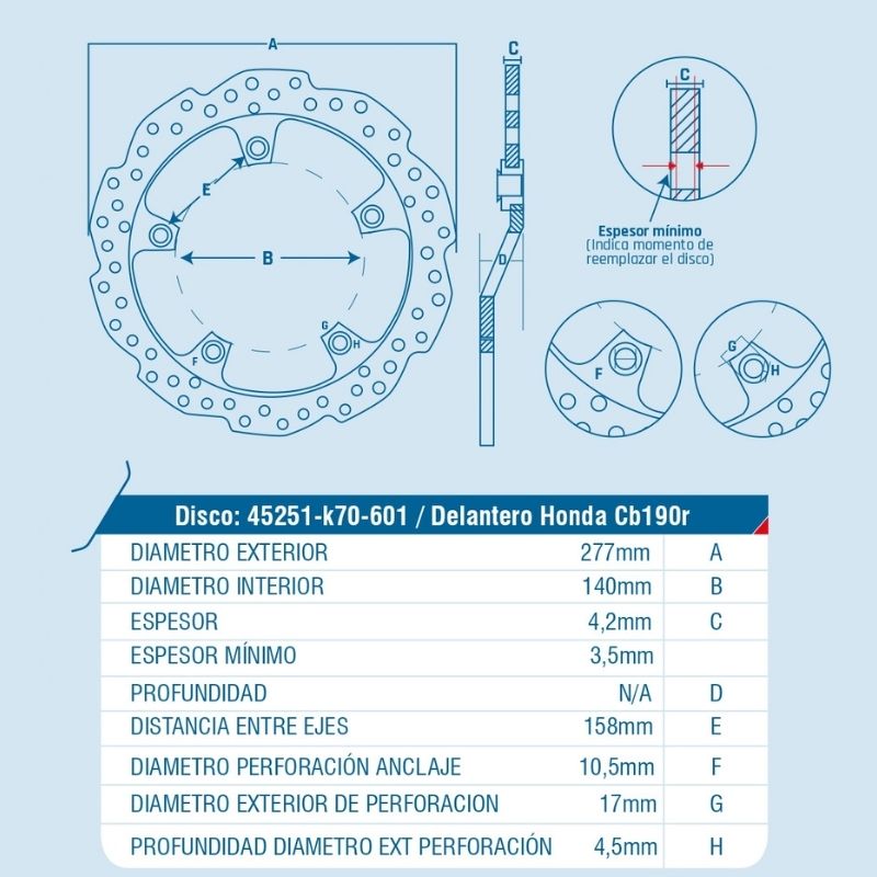 DISCO DE FRENO ICHIMAX DELANTERO CB190R