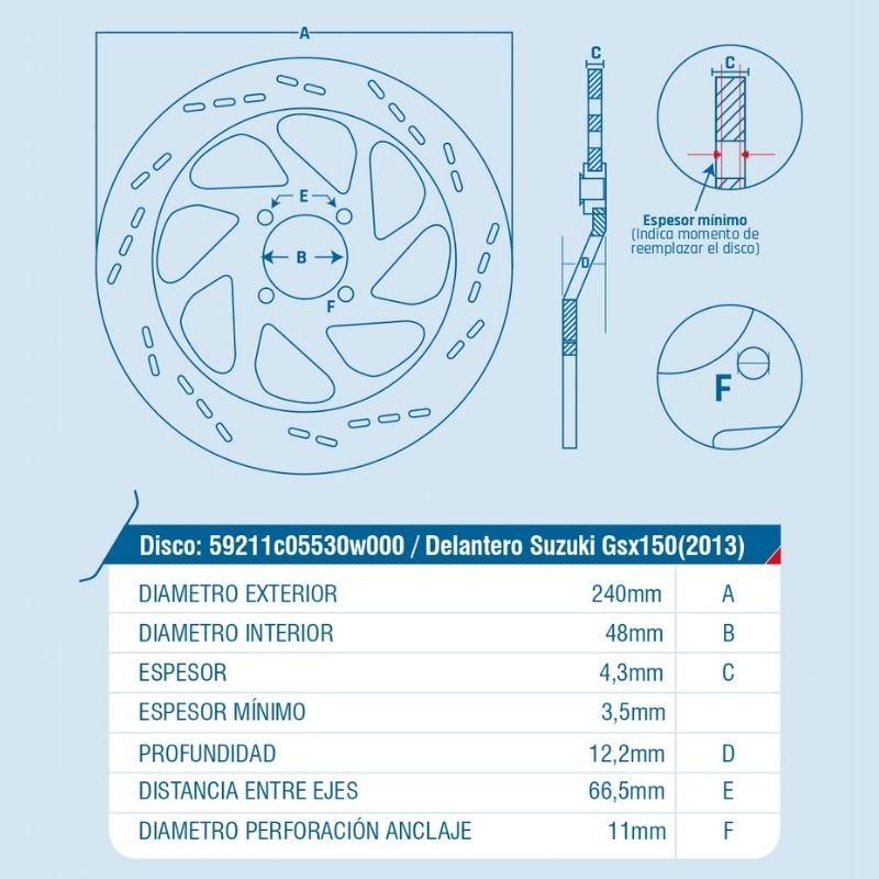 DISCO DE FRENO ICHIMAX DELANTERO GSX150 2013