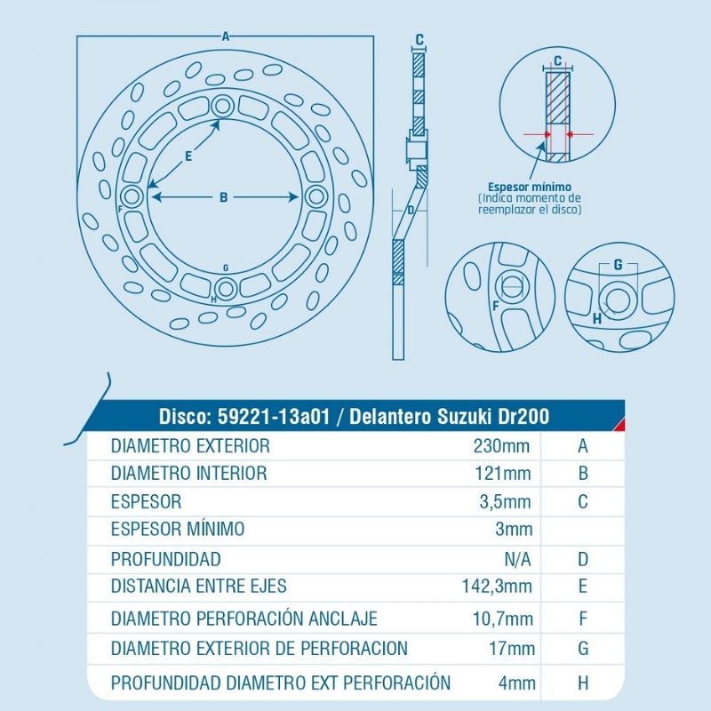 DISCO DE FRENO ICHIMAX DELANTERO DR200