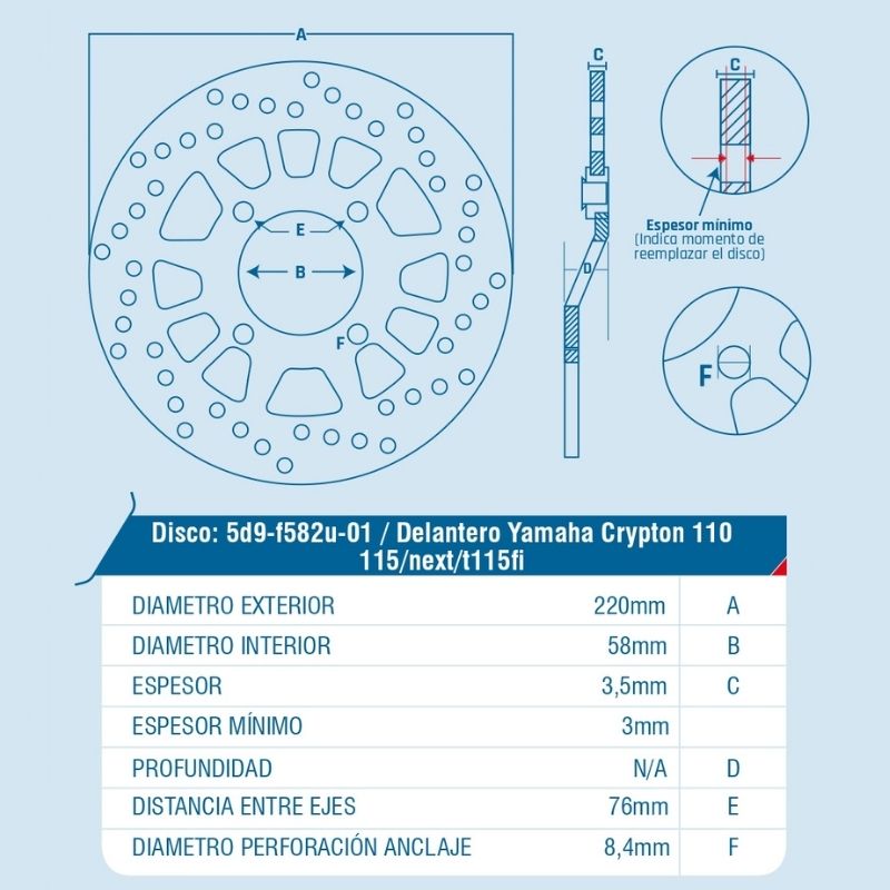 DISCO DE FRENO ICHIMAX DELANTERO CRYPTON110/115/NEXT
