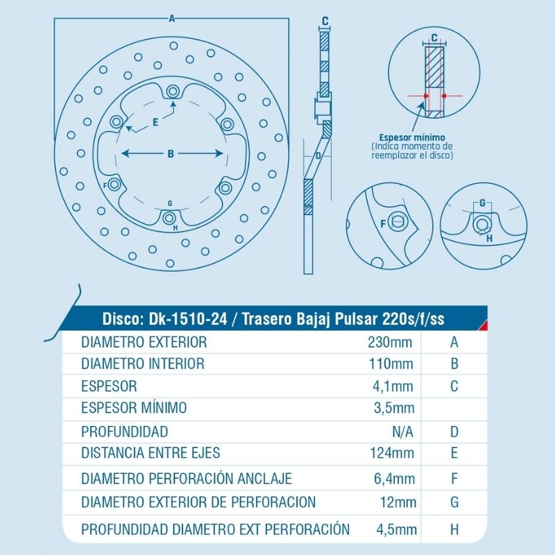 DISCO DE FRENO ICHIMAX TRASERO PULSAR220S/F/SS