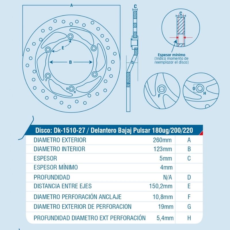 DISCO DE FRENO ICHIMAX DELANTERO PULSAR180UG/200/220