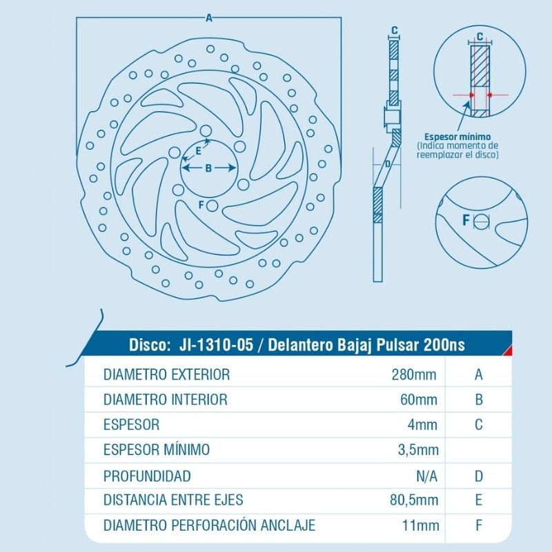DISCO DE FRENO ICHIMAX DELANTERO PULSAR200NS