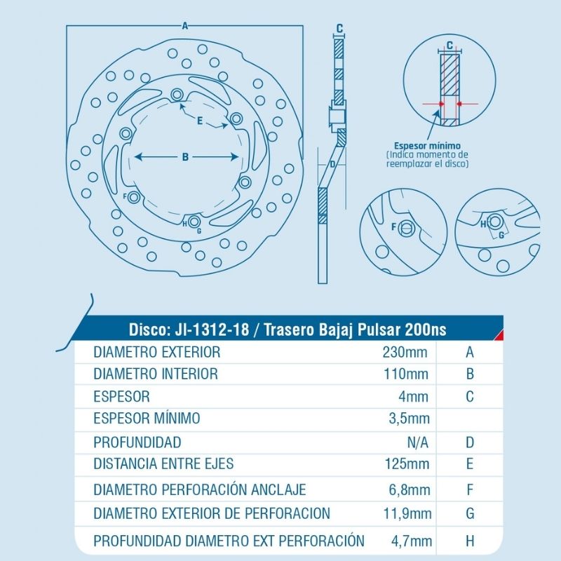 DISCO DE FRENO ICHIMAX TRASERO PULSAR200NS