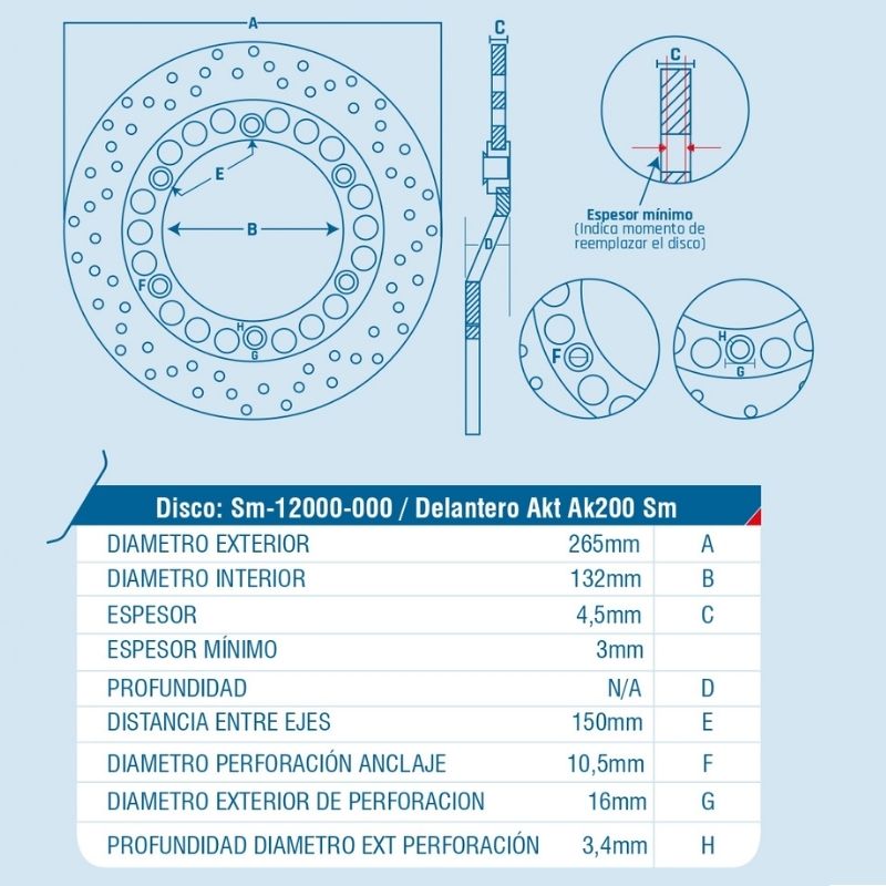 DISCO DE FRENO ICHIMAX DELANTERO AKT 200SM