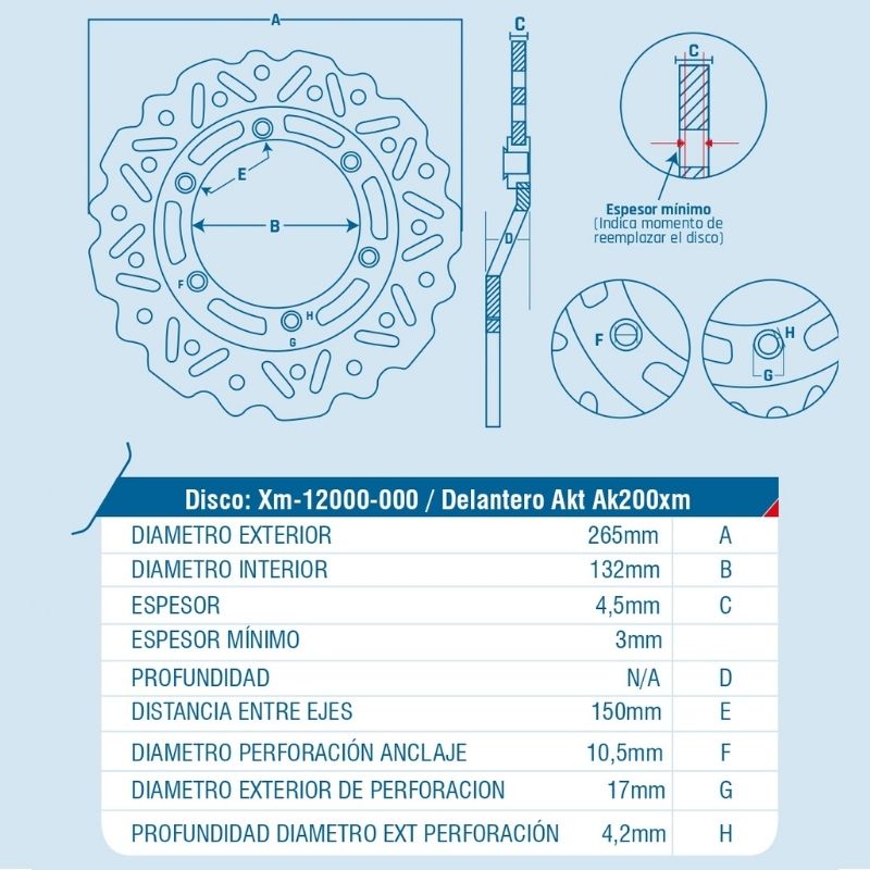 DISCO DE FRENO ICHIMAX DELANTERO AKT 200XM