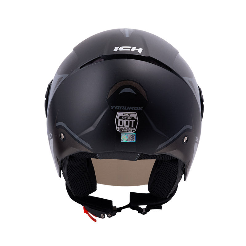 CASCO ICH ICH-102 YARUROK MATE NEGRO GRIS VISOR HUMO