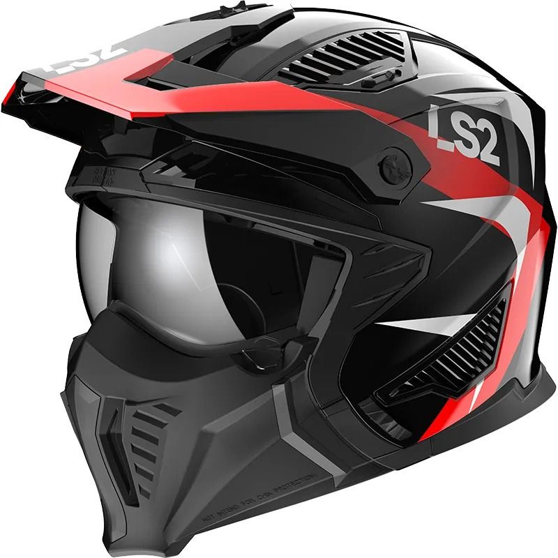 CASCO LS2 OF606 DRIFTER TRIALITY ROJO