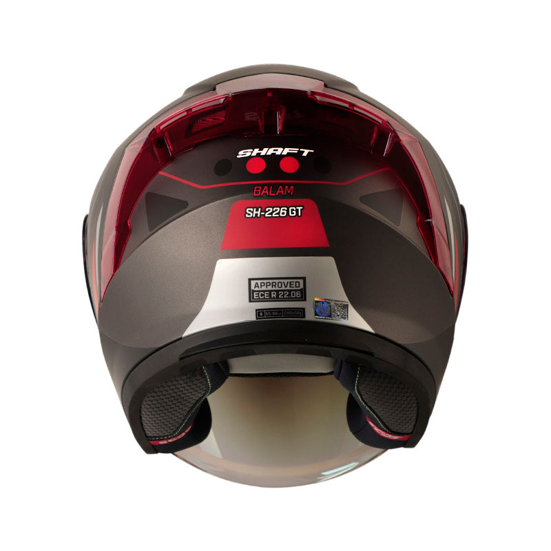 CASCO SHAFT SH-226GT BALAM MATE GRIS OSCURO ROJO IRIDIUM