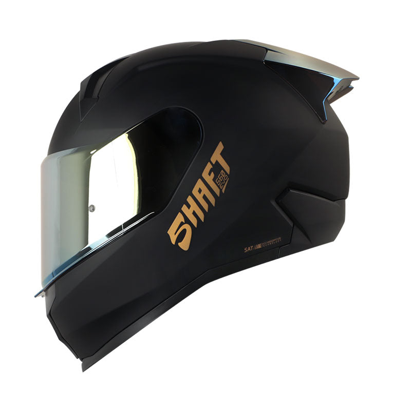 CASCO SHAFT SH-560 EVO SOLID MATE NEGRO DORADO VISOR DORADO
