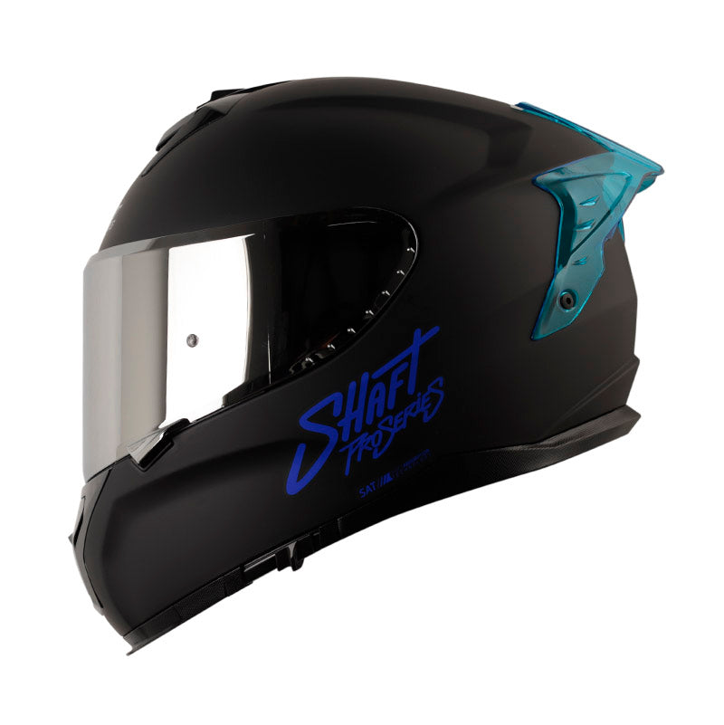 CASCO SHAFT SH-610DV PRO SOLID MATE NEGRO AZUL VISOR IRIDIUM