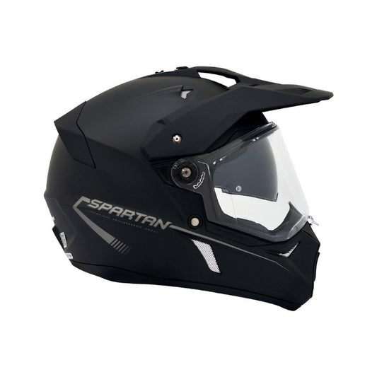 CASCO SPARTAN WOLF SOLID MATE NEGRO