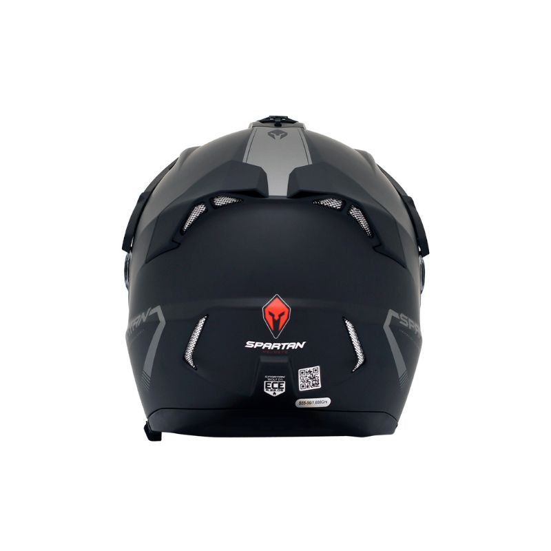 CASCO SPARTAN WOLF SOLID MATE NEGRO