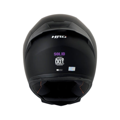 CASCO HRO HRO-511 SOLID MATE NEGRO MORADO VISOR HUMO