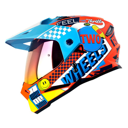 CASCO HRO HRO-MX330DV BYE BYE MATE NARANJA NEON AZUL IRIDIUM