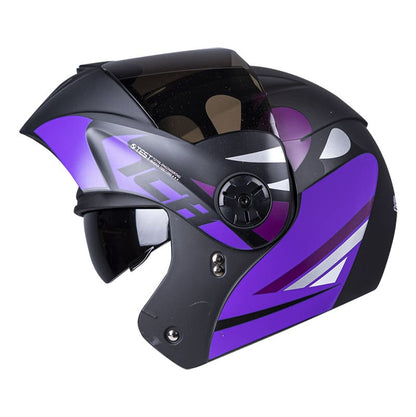 CASCO ICH ICH-3110DV LOTUS MATE NEGRO MORADO NEON VISOR HUMO