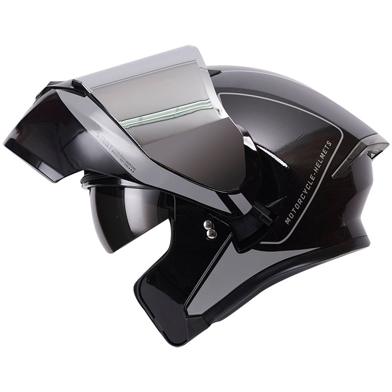 CASCO ICH ICH-3120DV BAGNAIA BRILLANTE NEGRO GRIS VISOR PLAT