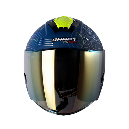 CASCO SHAFT SH-240DV PRO ARE WE ALONE AZUL AMARILLO HUMO