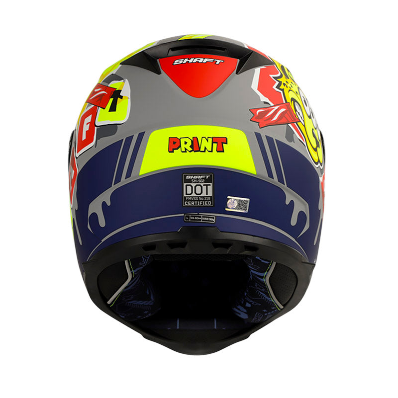 CASCO SHAFT SH-502 PRINT MATE NARDO AMARILLO VISOR PLATA