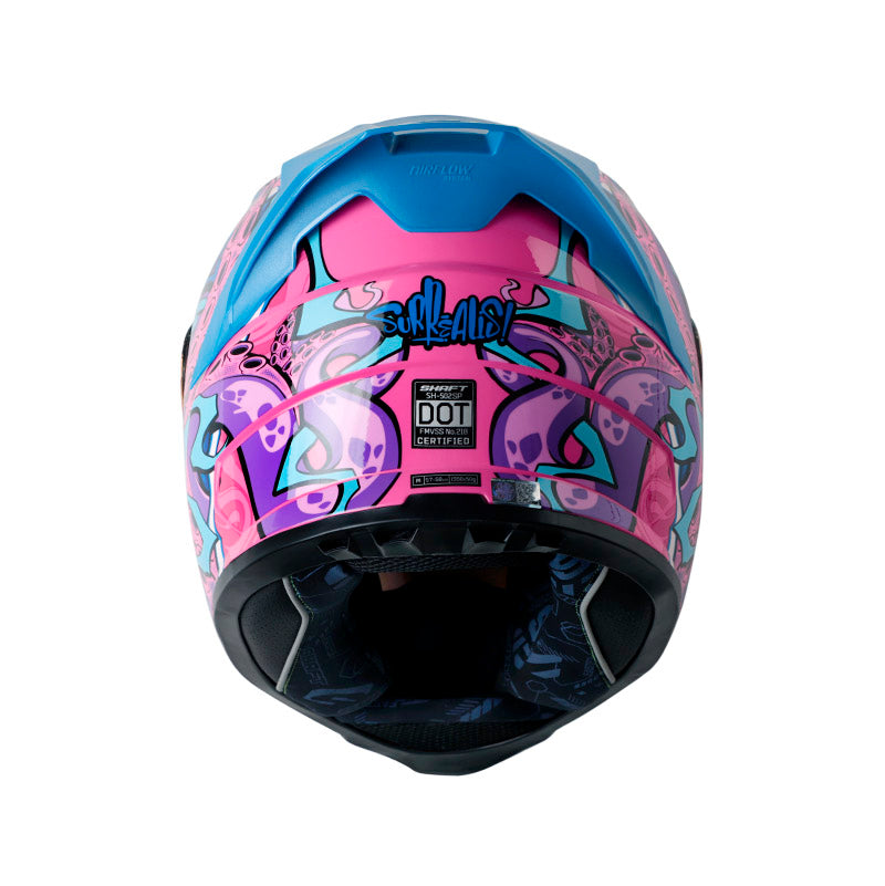 CASCO SHAFT SH-502 SURREALIS FUCSIA AZUL CANDY VISOR IRIDIUM