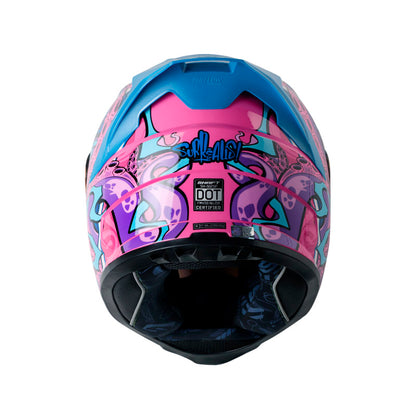 CASCO SHAFT SH-502 SURREALIS FUCSIA AZUL CANDY VISOR IRIDIUM