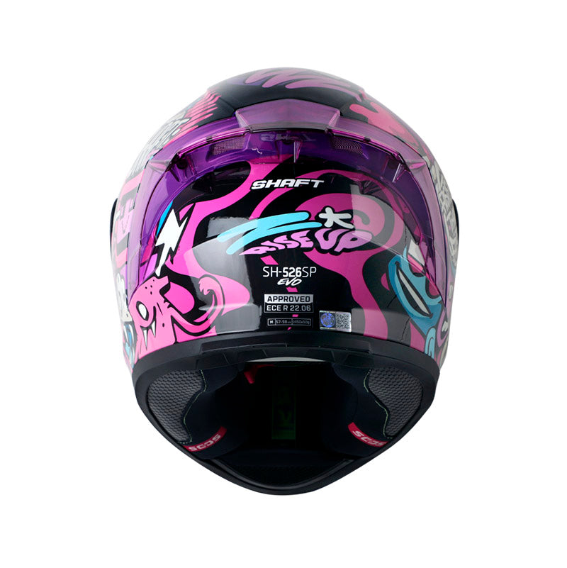 CASCO SHAFT SH-526SP RISE UP FUCSIA MORADO VISOR IRIDIUM