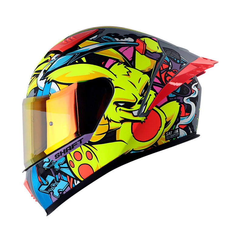 CASCO SHAFT SH-590SR NINJA BUNNY GRIS AMARILLO NEON IRIDIUM