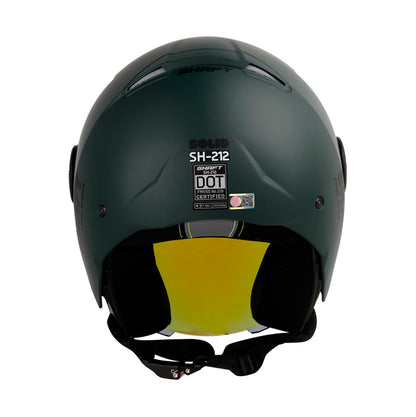 CASCO SHAFT SH-212 SOLID VERDE MILITAR NEGRO VISOR HUMO