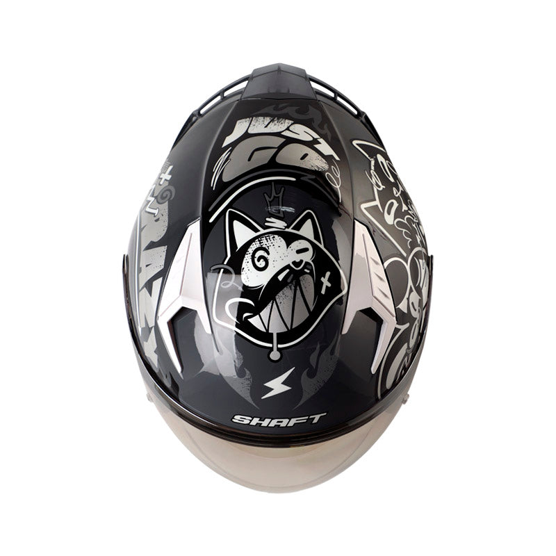 CASCO SHAFT SH-226GT ANYMANIAC GRIS OSCURO BLANCO IRIDIUM